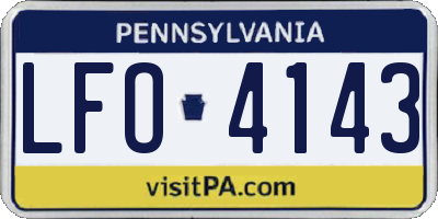 PA license plate LFO4143