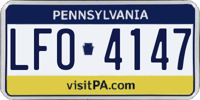 PA license plate LFO4147