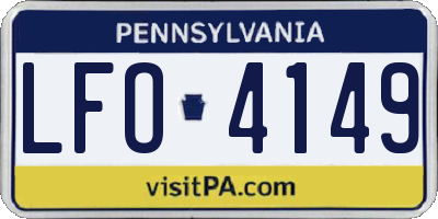 PA license plate LFO4149