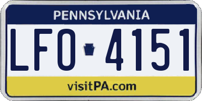PA license plate LFO4151