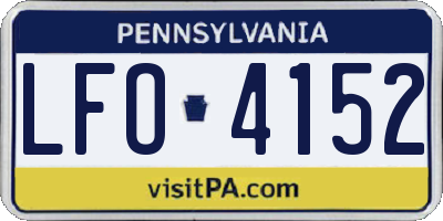 PA license plate LFO4152
