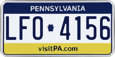 PA license plate LFO4156
