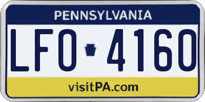 PA license plate LFO4160
