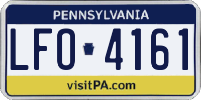 PA license plate LFO4161
