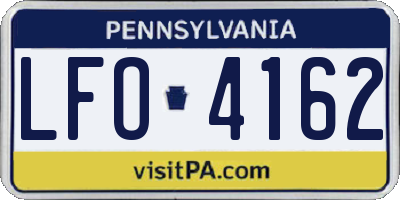PA license plate LFO4162