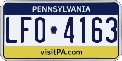PA license plate LFO4163