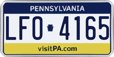 PA license plate LFO4165