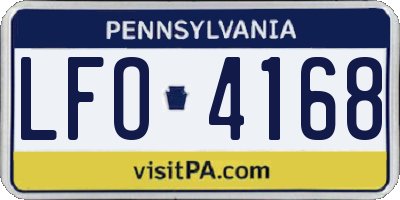 PA license plate LFO4168