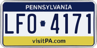 PA license plate LFO4171