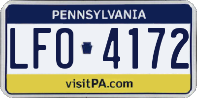 PA license plate LFO4172
