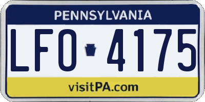 PA license plate LFO4175
