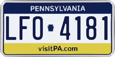PA license plate LFO4181