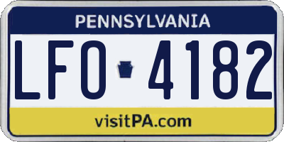 PA license plate LFO4182