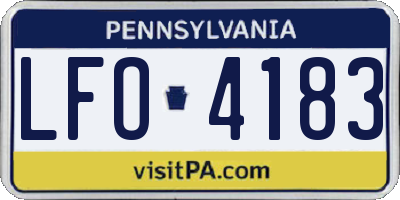 PA license plate LFO4183