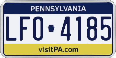 PA license plate LFO4185