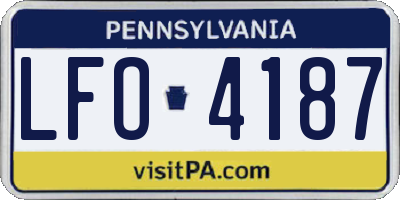 PA license plate LFO4187