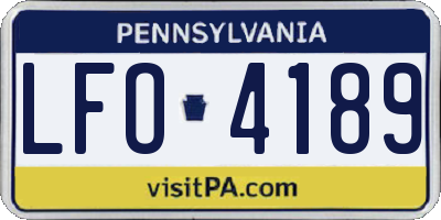 PA license plate LFO4189