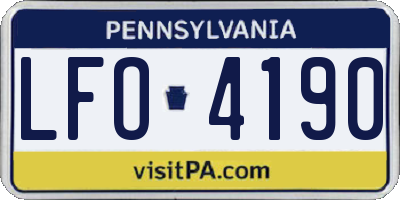 PA license plate LFO4190