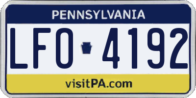 PA license plate LFO4192