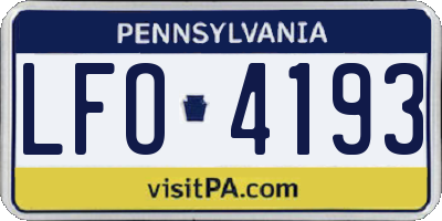 PA license plate LFO4193