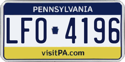 PA license plate LFO4196