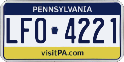 PA license plate LFO4221