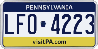 PA license plate LFO4223
