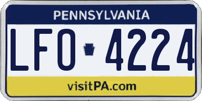 PA license plate LFO4224