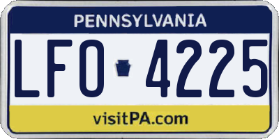 PA license plate LFO4225