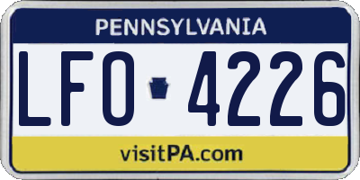 PA license plate LFO4226