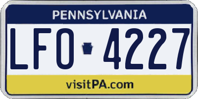 PA license plate LFO4227