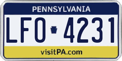PA license plate LFO4231