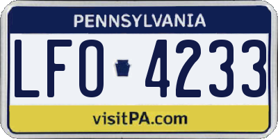 PA license plate LFO4233