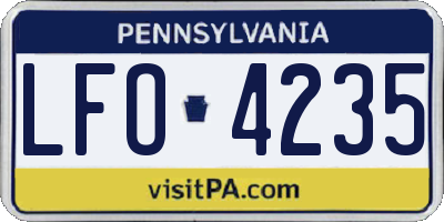 PA license plate LFO4235