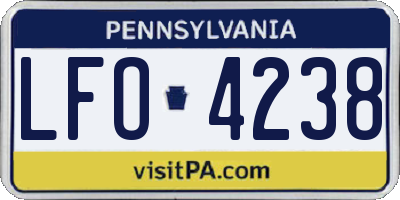 PA license plate LFO4238