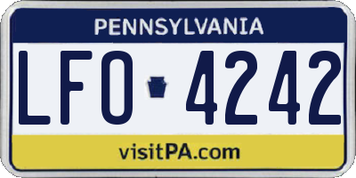 PA license plate LFO4242