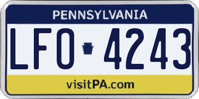 PA license plate LFO4243