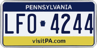 PA license plate LFO4244