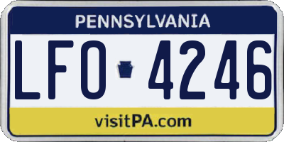 PA license plate LFO4246
