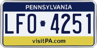 PA license plate LFO4251