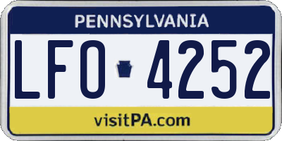 PA license plate LFO4252