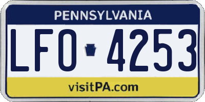 PA license plate LFO4253