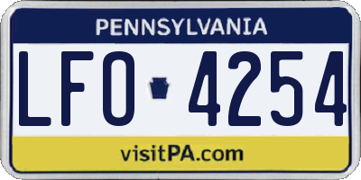 PA license plate LFO4254