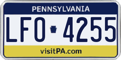 PA license plate LFO4255