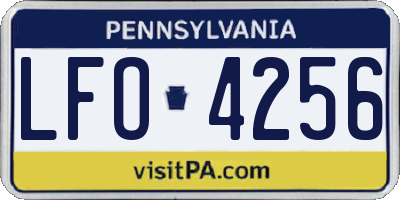 PA license plate LFO4256