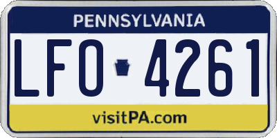 PA license plate LFO4261
