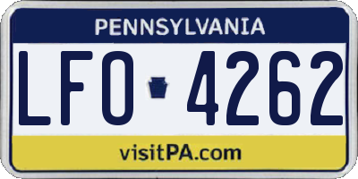 PA license plate LFO4262