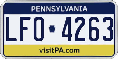 PA license plate LFO4263