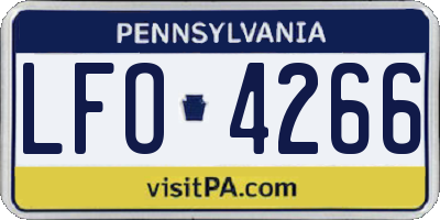 PA license plate LFO4266