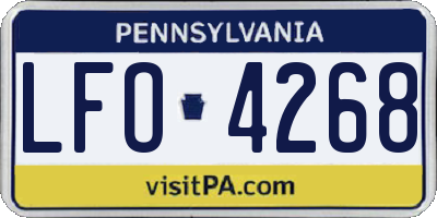 PA license plate LFO4268